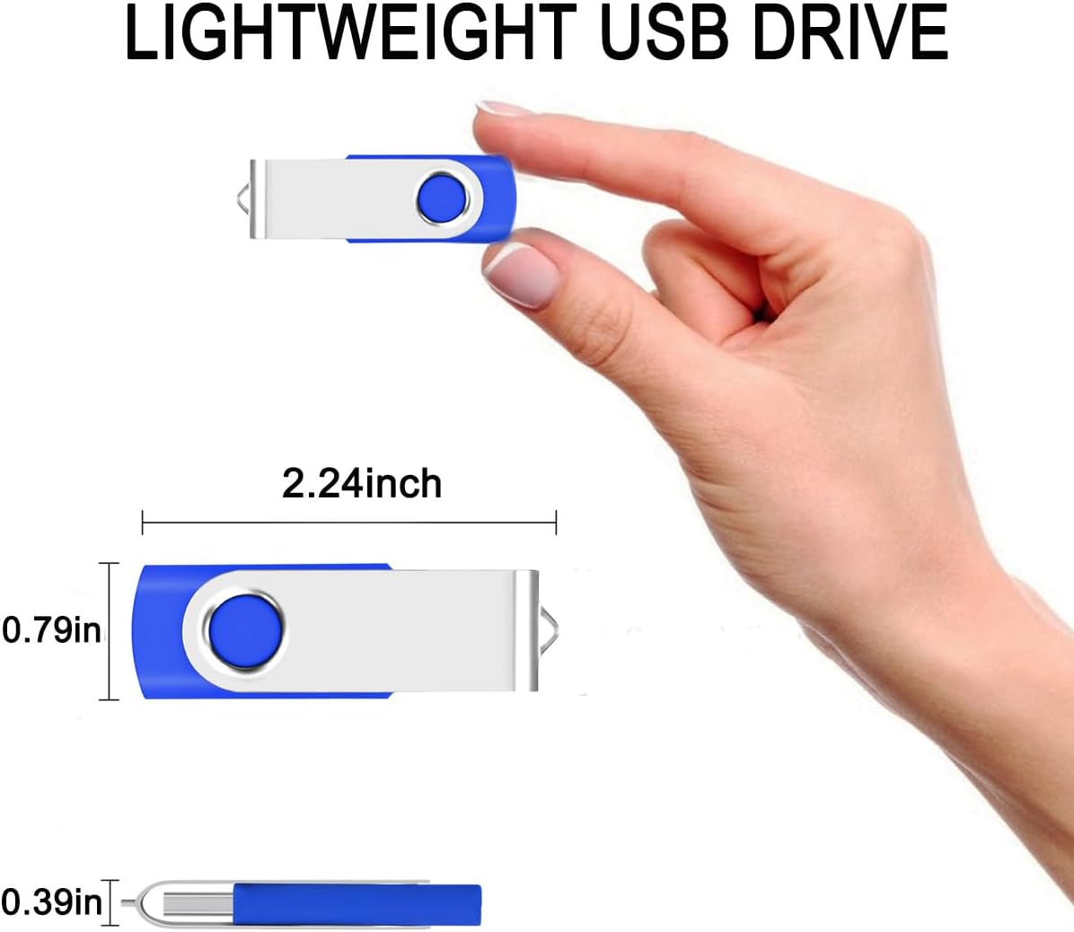 2GB USB Flash Drive Bulk 50-Pack – EASTBULL USB 2.0 Swivel Metal Memory Sticks for Business & School