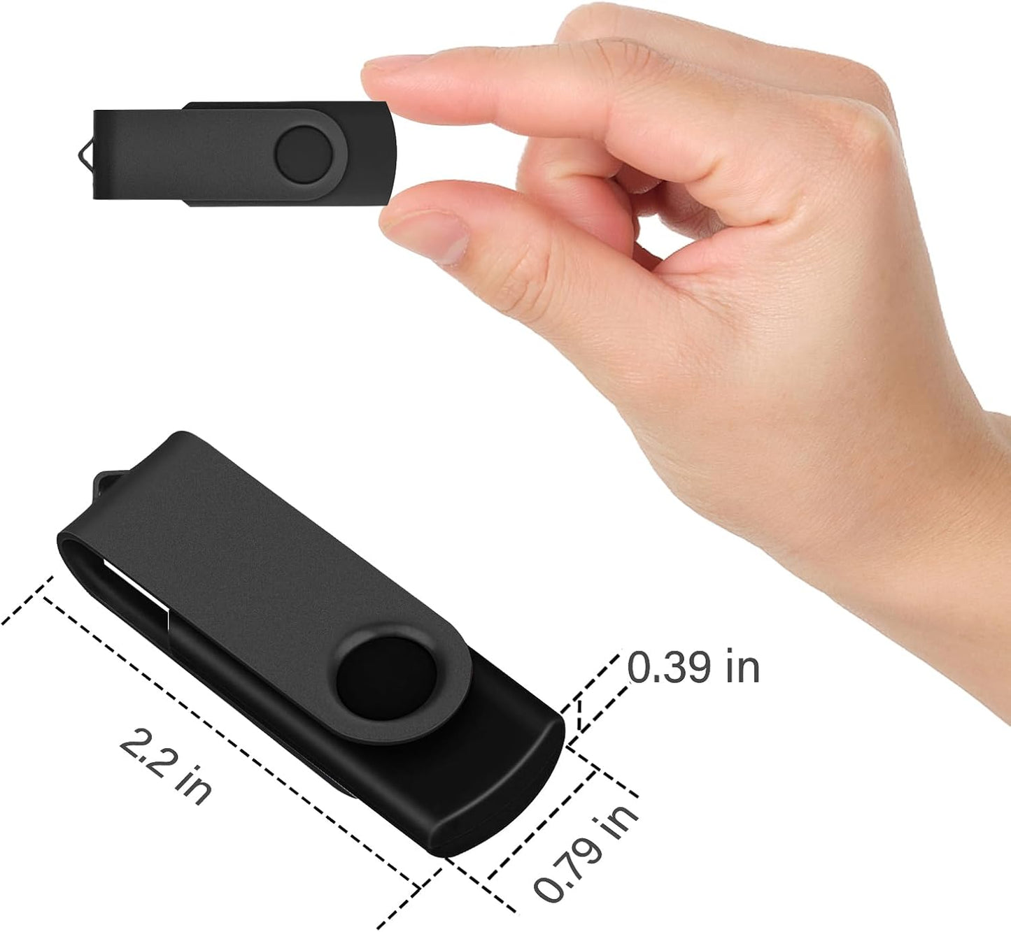 8GB USB Flash Drives – 20 Pack USB 2.0 Thumb Drives with Lanyards, Black Bulk Memory Sticks for Storage & Backup