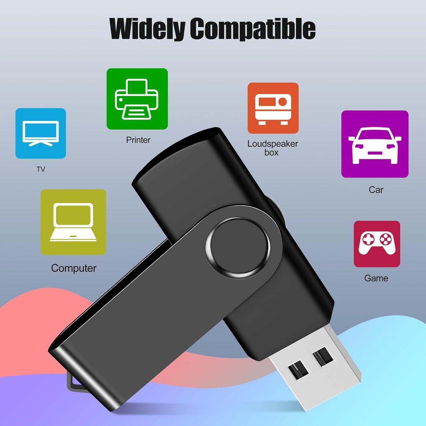8GB USB Flash Drives – 20 Pack USB 2.0 Thumb Drives with Lanyards, Black Bulk Memory Sticks for Storage & Backup