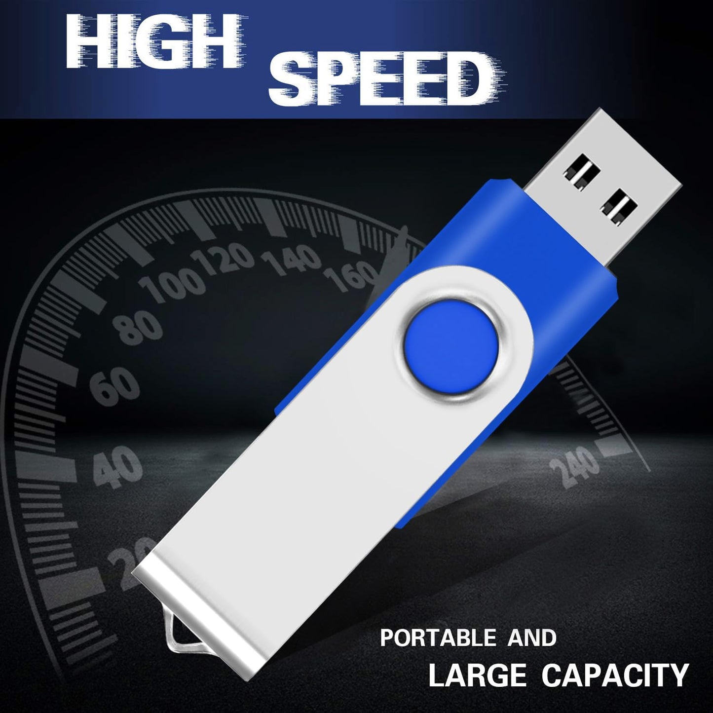 2GB USB Flash Drive Bulk 50-Pack – EASTBULL USB 2.0 Swivel Metal Memory Sticks for Business & School