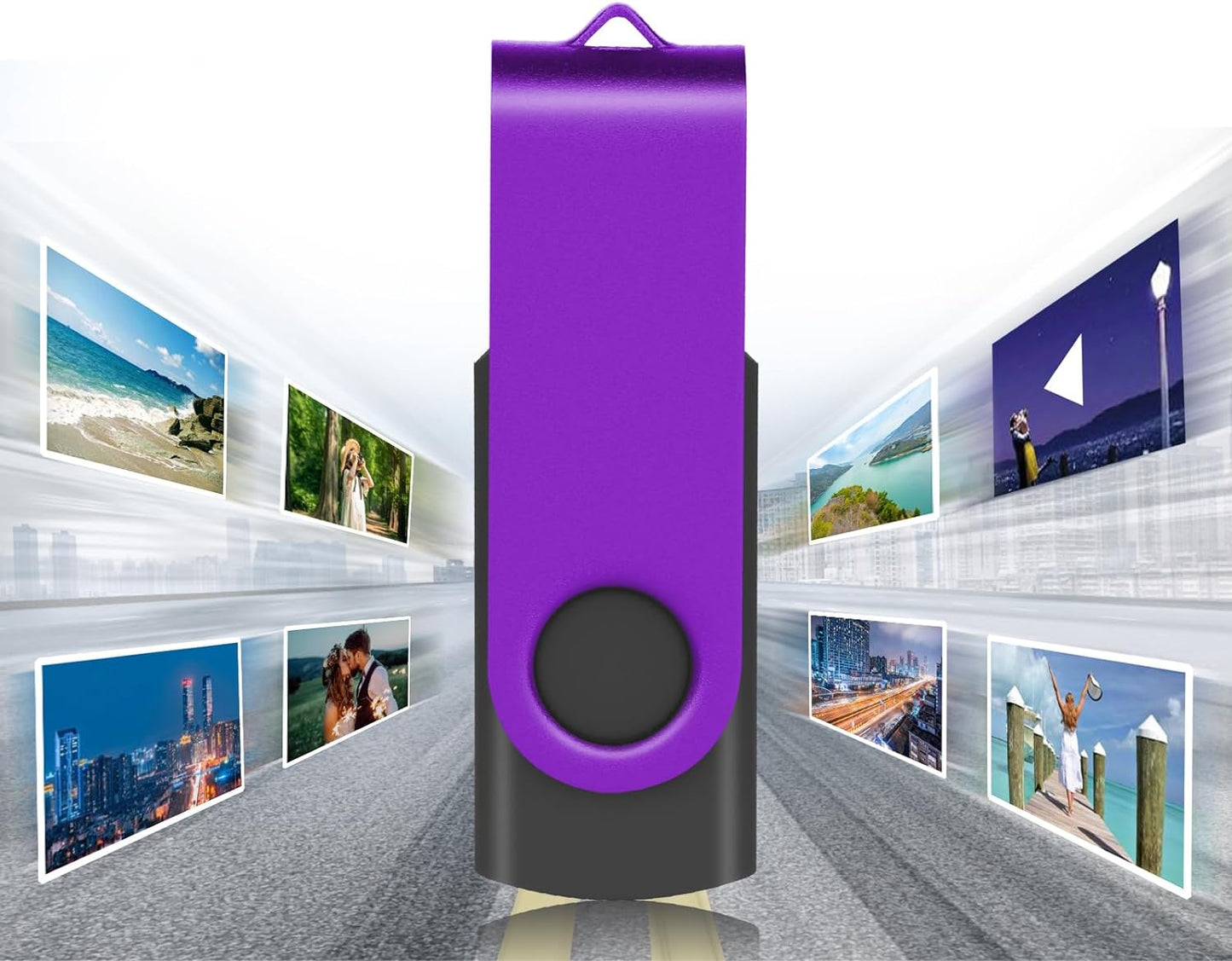 2GB USB Flash Drive Bulk 10-Pack – USB 2.0 Swivel Pen Drives with Lanyards, Assorted Colors