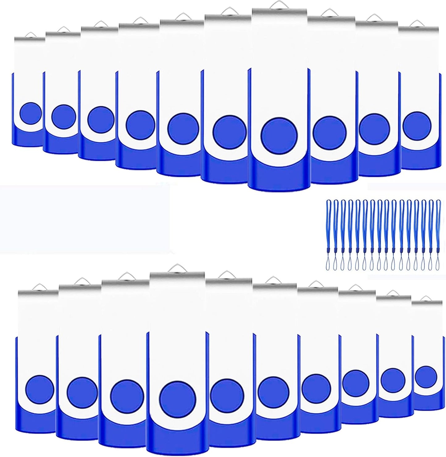 2GB USB Flash Drive Bulk 50-Pack – EASTBULL USB 2.0 Swivel Metal Memory Sticks for Business & School