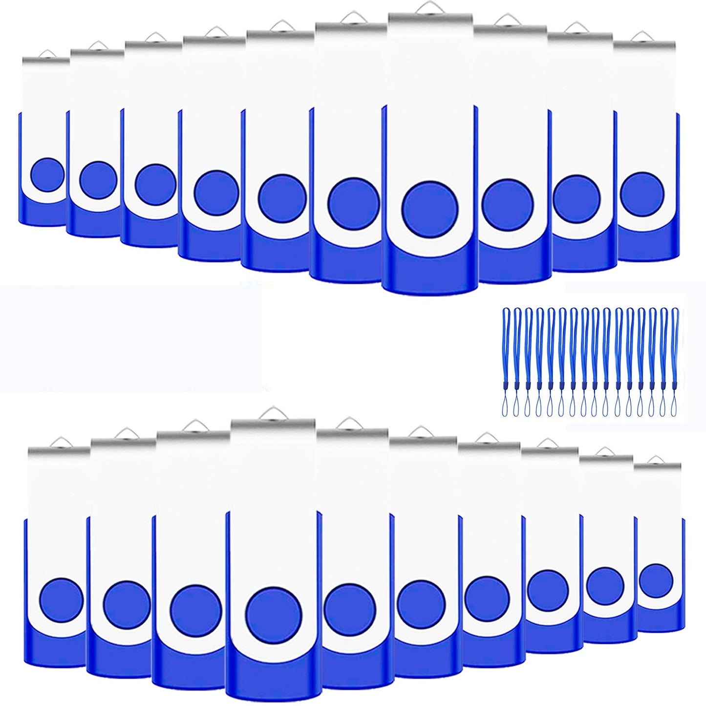 2GB USB Flash Drive Bulk 50-Pack – EASTBULL USB 2.0 Swivel Metal Memory Sticks for Business & School