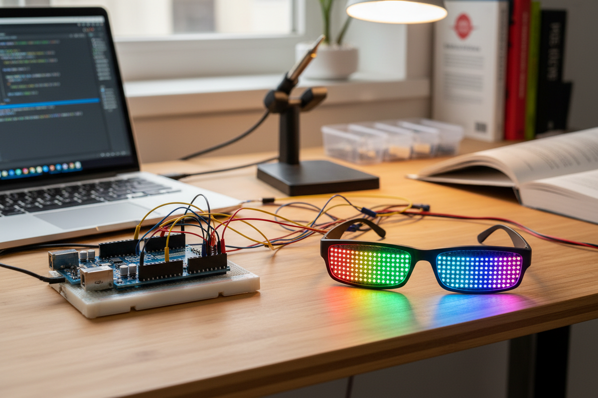 how to program Bluetooth RGB LED glasses 