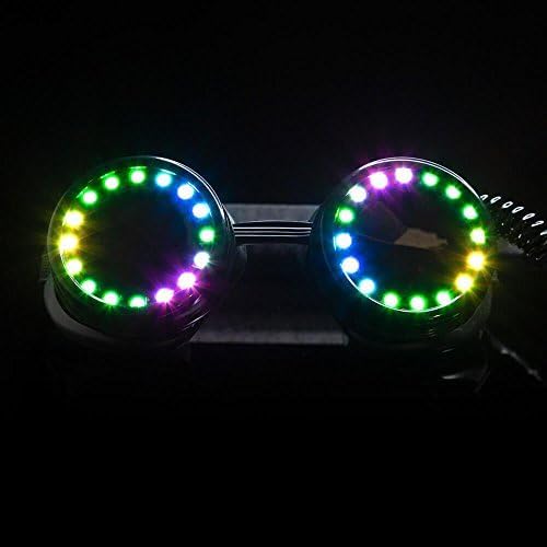 GloFX LED Pixel Pro Goggles [350+ Epic Modes] - Programmable Rechargeable Light Up EDM Festival Rave Party Sunglasses