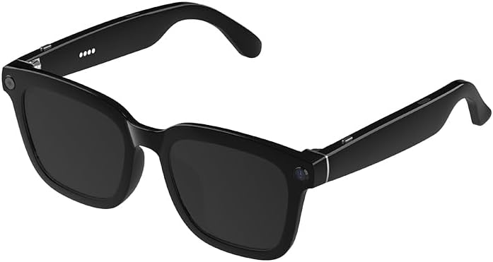 AI Smart Camera Glasses: HD 1080P Video Recording and Photo Taking, Translation, Assistant Conversation, Suitable for Outdoor and Indoor, Cycling, Hiking Travel (Black Sunglasses)