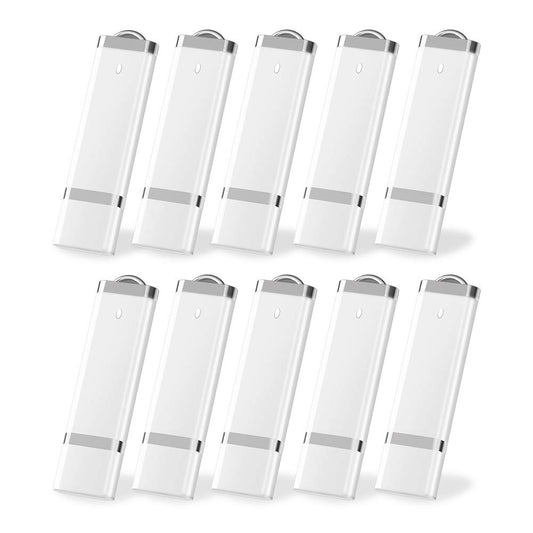 1GB Flash Drive 10 Pack – KEXIN White USB 2.0 Memory Stick for Documents & Files