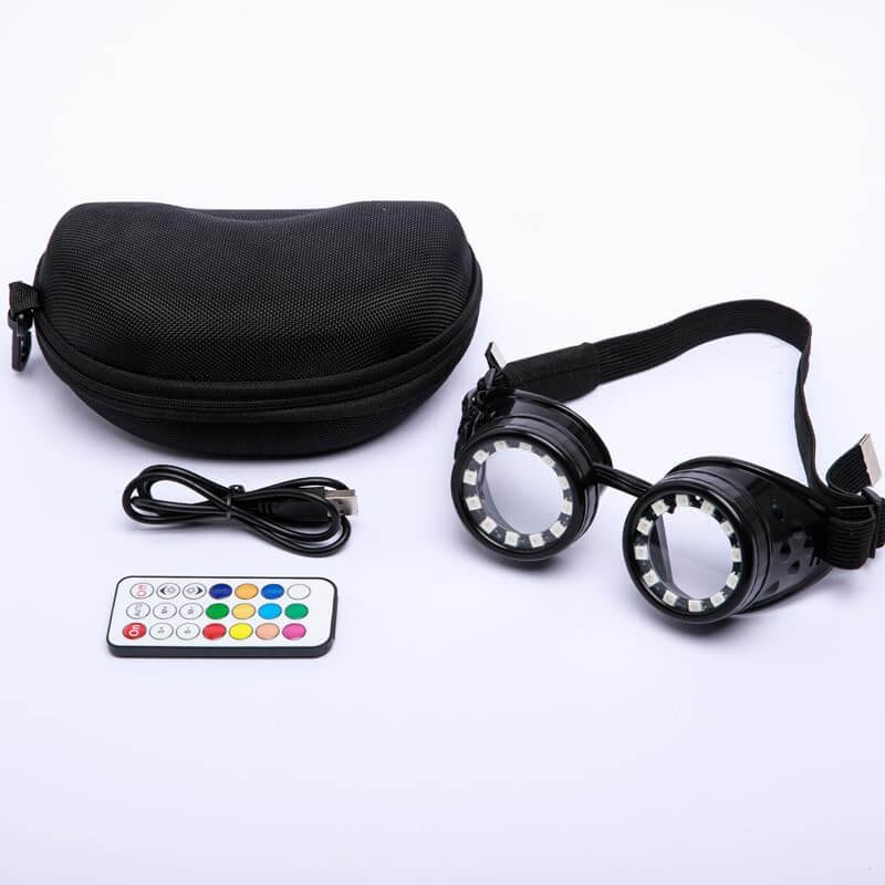 LED Goggles Glasses Light Up EDM Colorful Flashing Glow Cyberpunk