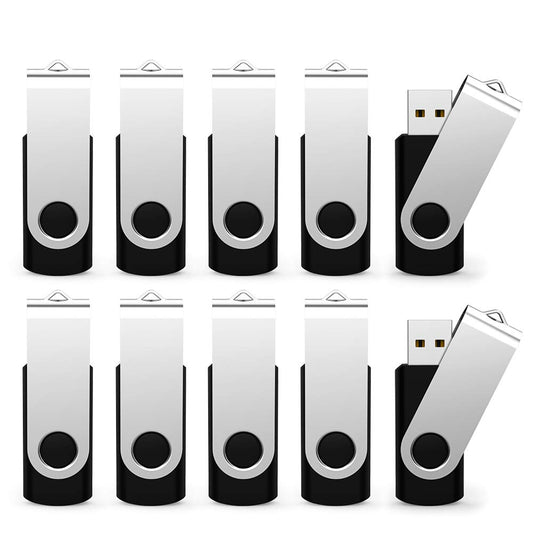 10 Pack 512MB USB Flash Drives Bulk Pack USB 2.0 Thumb Drives Small Capacity Memory Stick Jump Drive Pen Drives (512 MB, 10pcs, Black)
