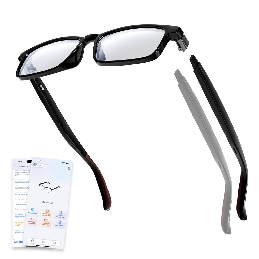 Gen3 Smart Translation Glasses – Bluetooth Glasses with Dual Temples (Bluetooth+Standard), Real-Time AI Interpreter, Touch Control, Voice Assistant – Lightweight for Travel, Work, Business