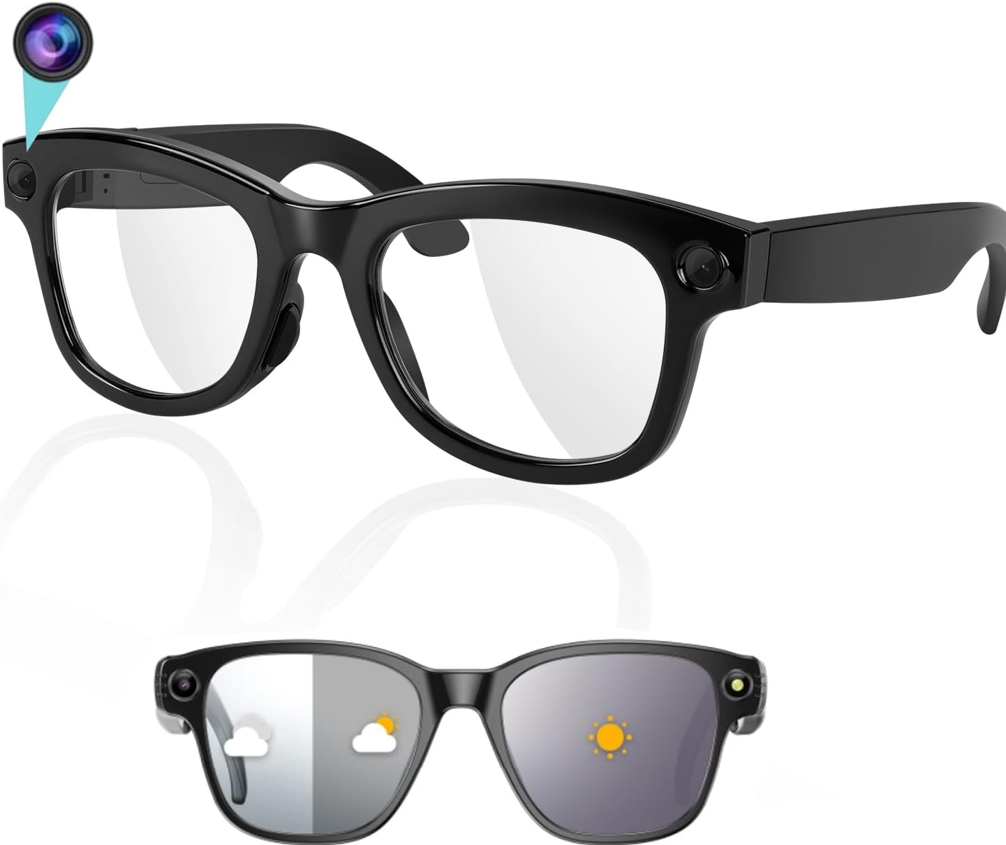 M02 Upgraded AI Smart Glasses – 8MP Camera, 1080P Video, Audio, Real-Time Translation