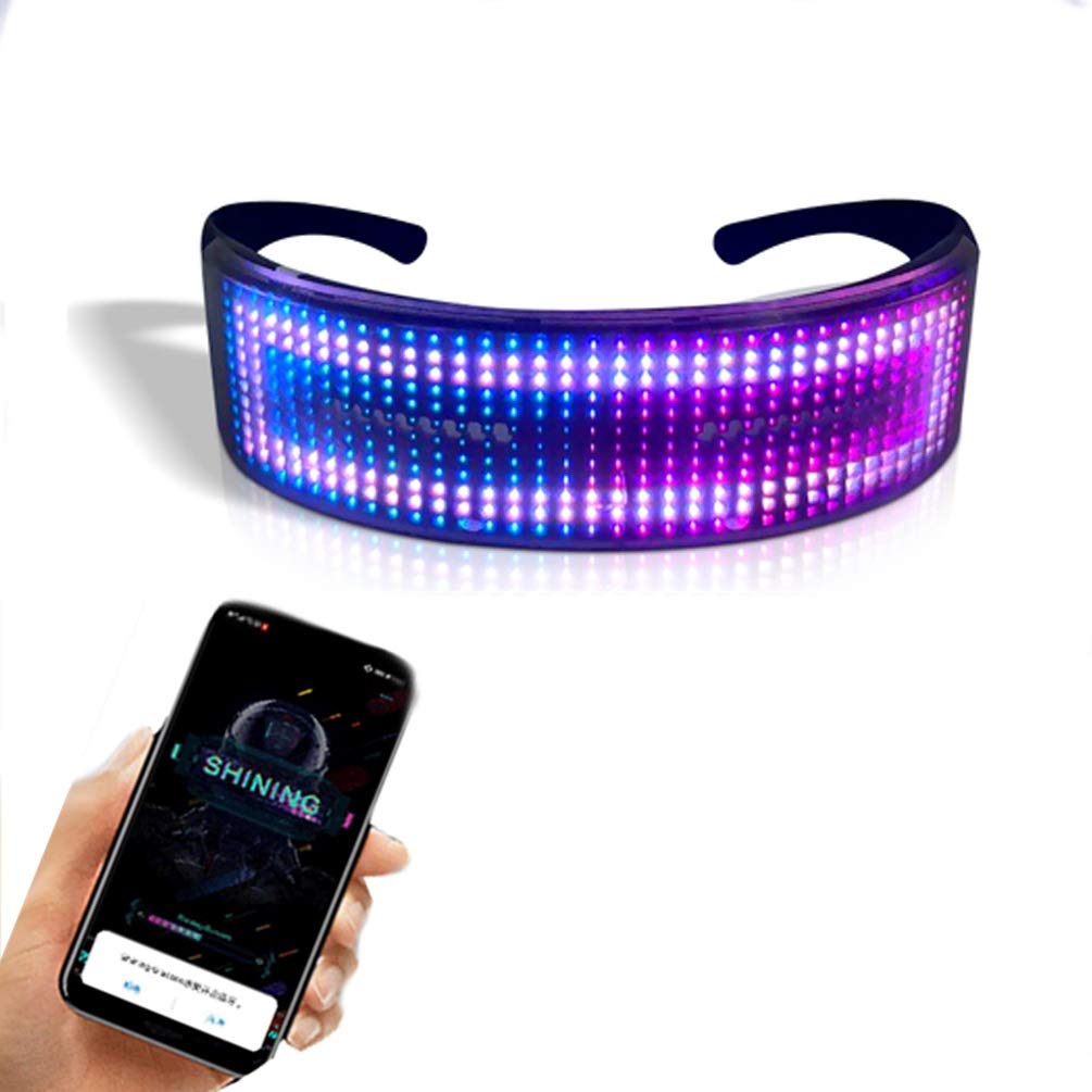 Customizable RGB LED Glasses – Bluetooth 4.0 Programmable, Full-Color Light Up