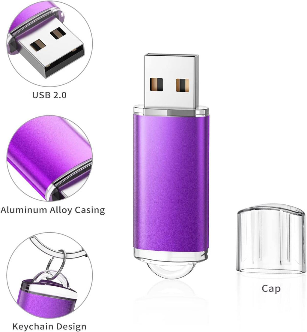 5 Pack 64GB USB Flash Drive USB 2.0 Thumb Drive Flash Memory Stick