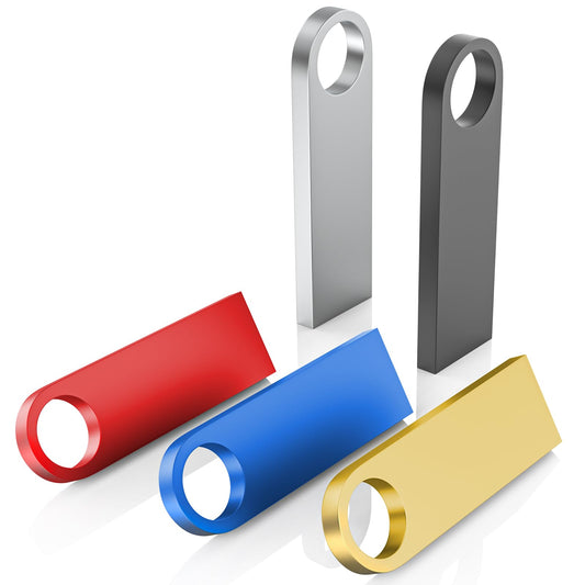 Wooolken Metal USB Flash Drives 5-Pack – 16GB USB 2.0 with Keychains for Laptop & File Backup