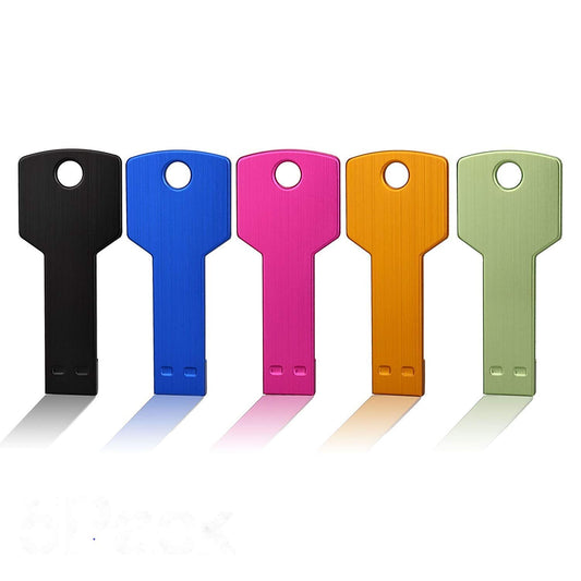 32GB USB 2.0 Flash Drives – Metal Waterproof Thumb Drives, 5-Pack Assorted Colors for PC/Laptop