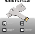 Key-Shaped USB Flash Drive 10-Pack – 32GB USB 2.0 Metal Pen Drives, Silver Finish
