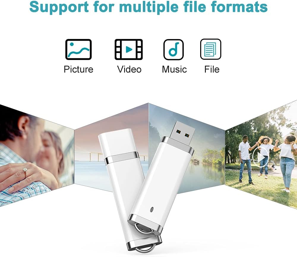 1GB Flash Drive 10 Pack – KEXIN White USB 2.0 Memory Stick for Documents & Files