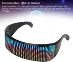 LED Glasses Bluetooth RGB Light Up Smart Glasses 4 Display Modes