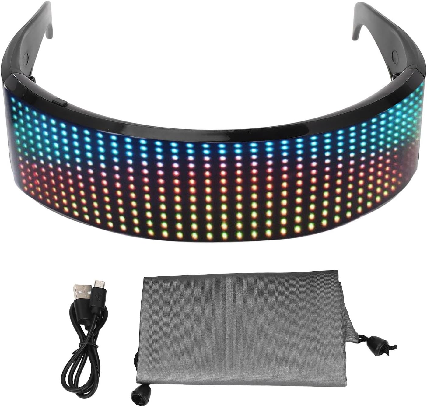 LED Glasses Bluetooth RGB Light Up Smart Glasses 4 Display Modes