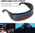 LED Glasses Bluetooth RGB Light Up Smart Glasses 4 Display Modes