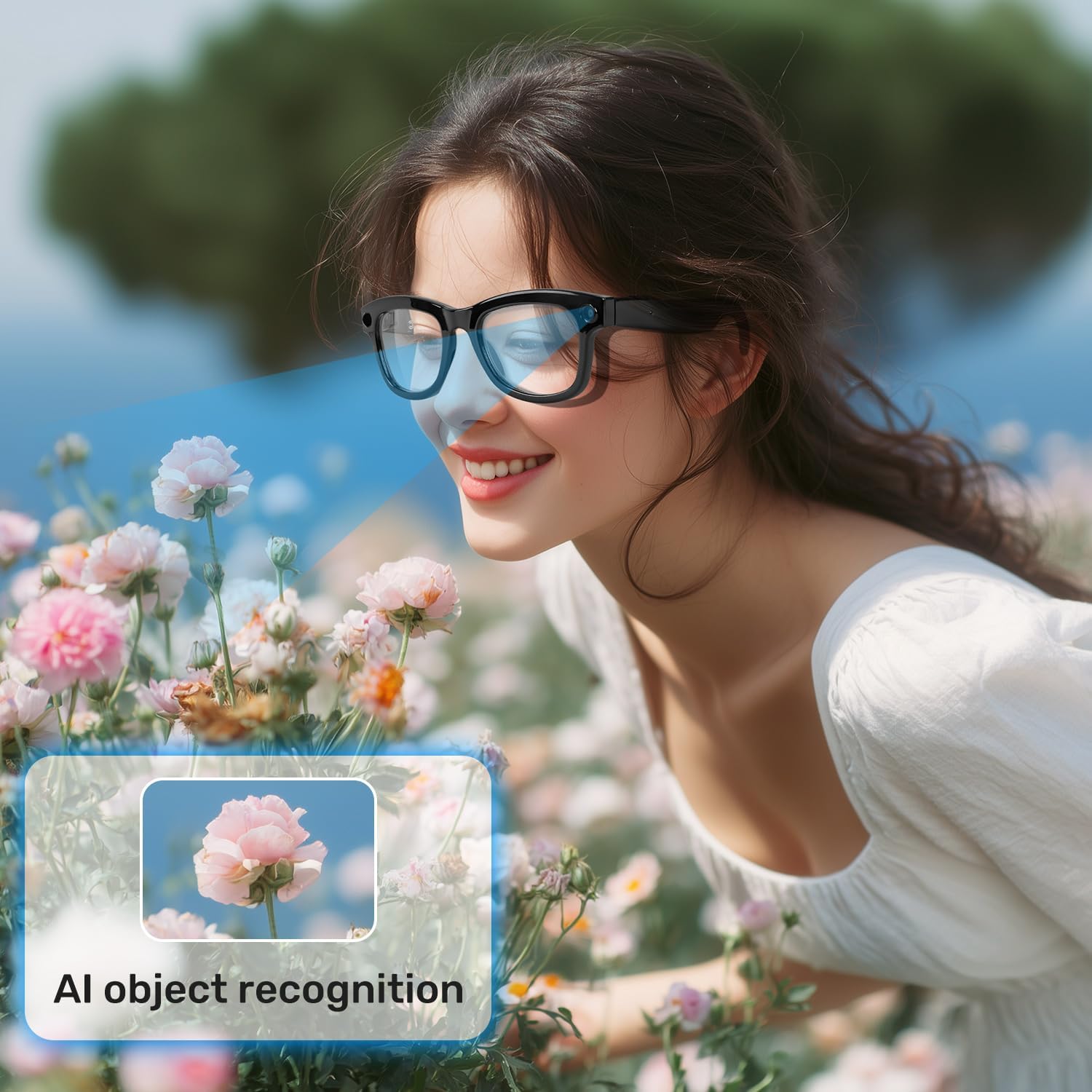 M02 Upgraded AI Smart Glasses – 8MP Camera, 1080P Video, Audio, Real-Time Translation