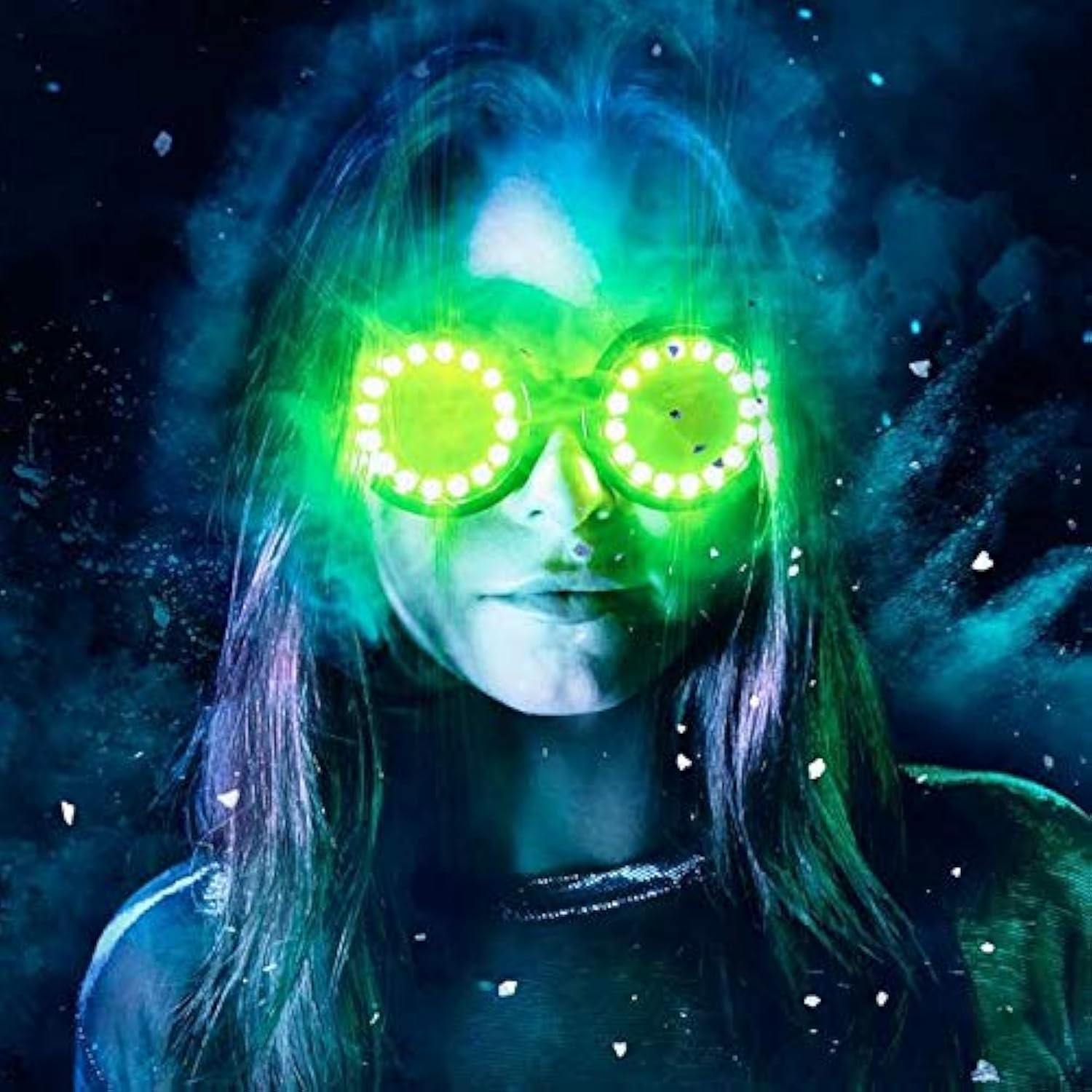 GloFX LED Pixel Pro Goggles [350+ Epic Modes] - Programmable Rechargeable Light Up EDM Festival Rave Party Sunglasses
