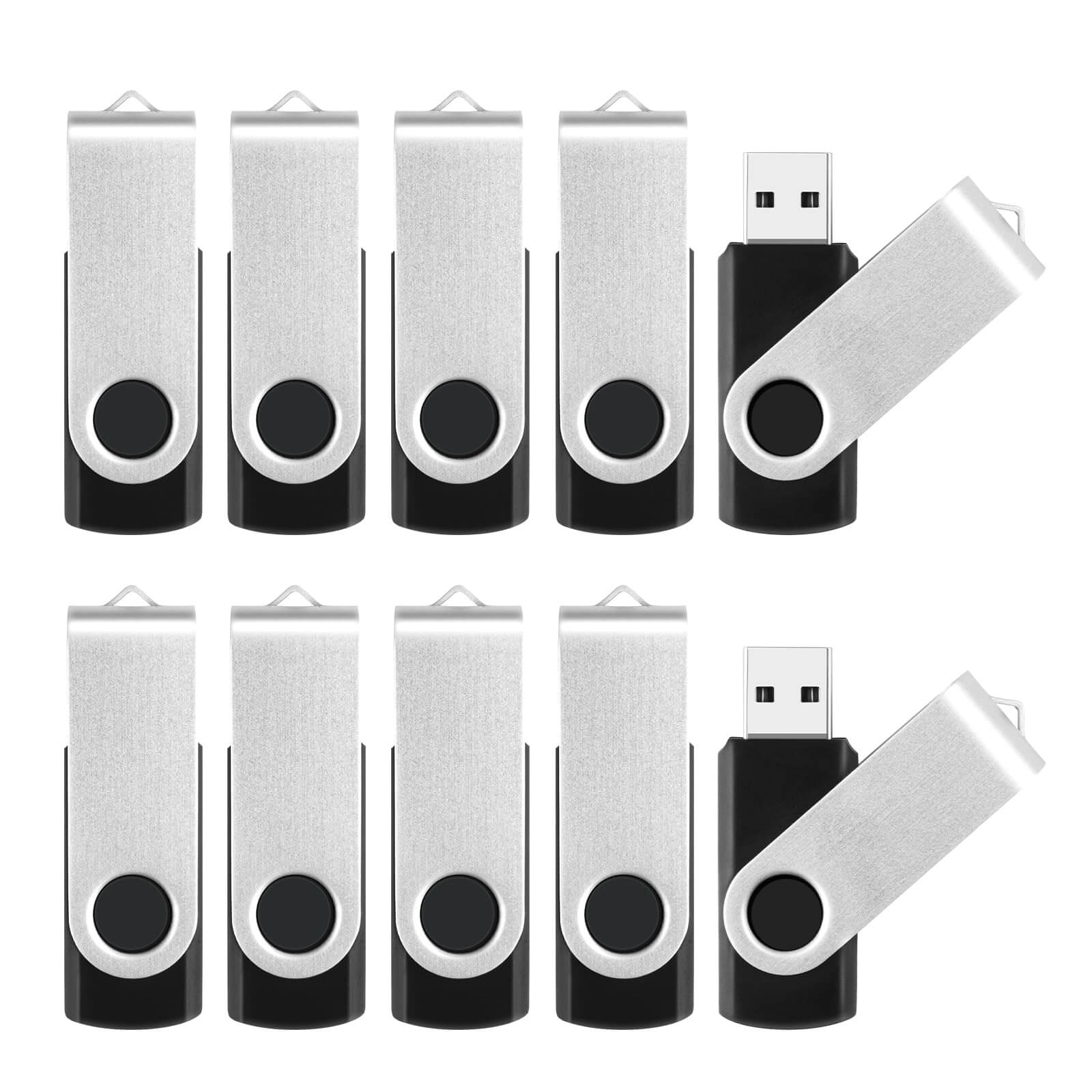 10pack back color swivel usb flash drive