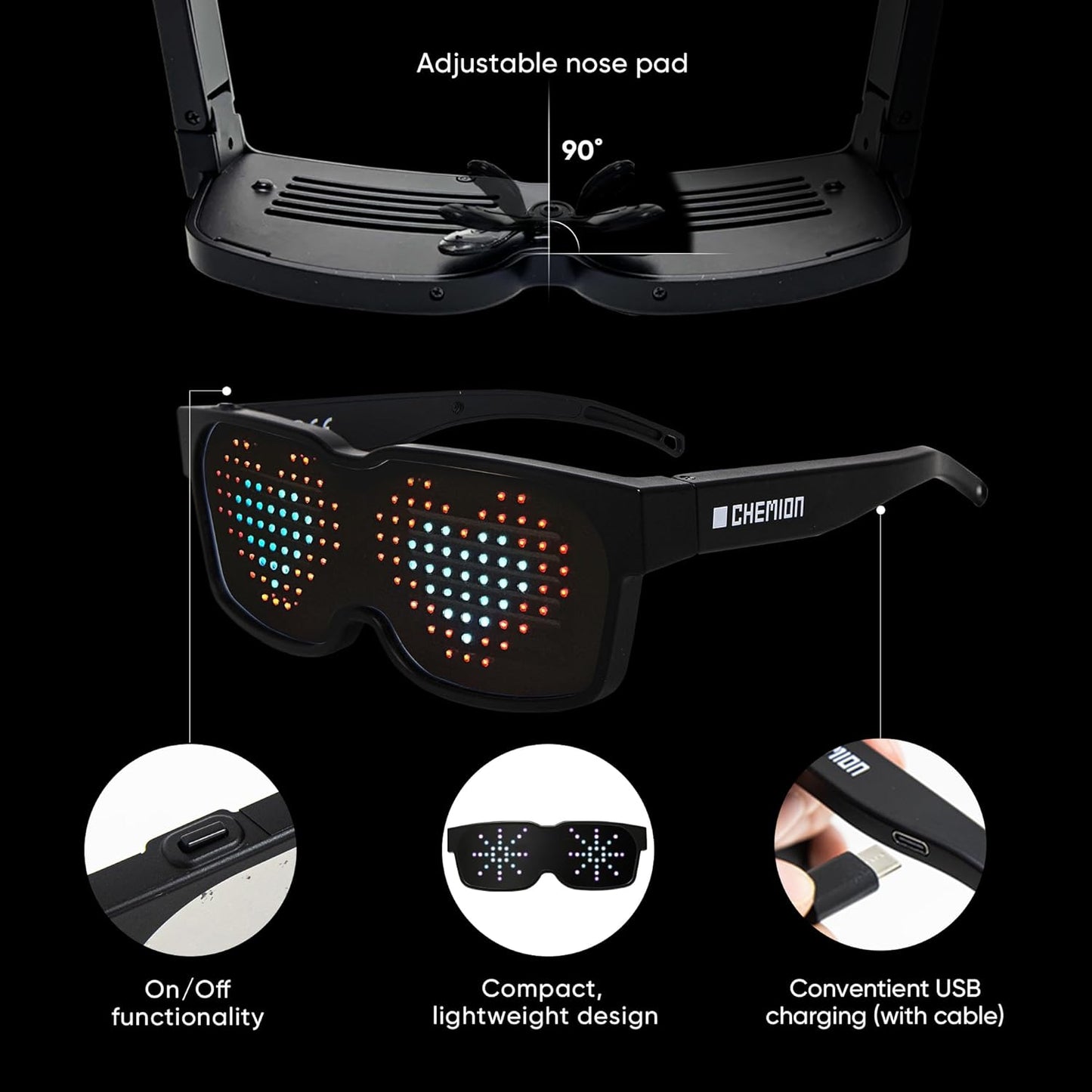LED Glasses – Bluetooth Customizable Light Up Glasses for Parties