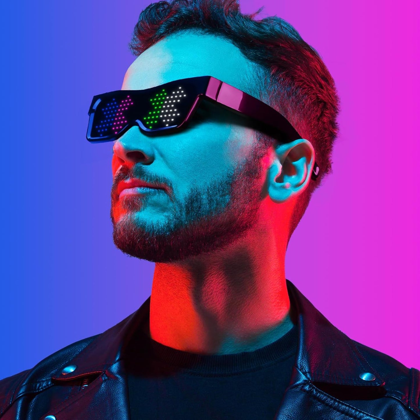 LED Glasses – Bluetooth App-Controlled, 60 Colors, Party Glasses