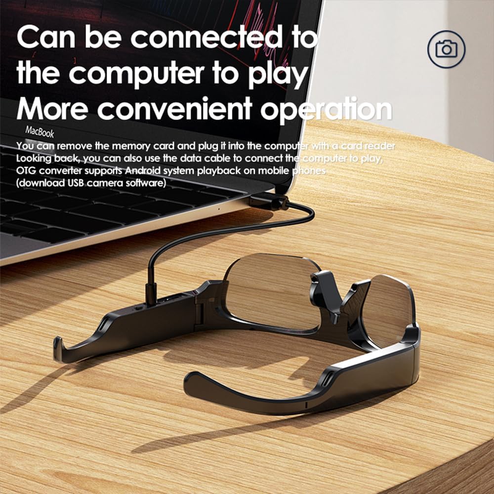 XV16 camera smart glasses 4K Camera Glasses, 2025 AI Smart Sunglasses with Camera, Video Glasses with UV Protection for Outdoor Activities & Travel, Sports & Action Video Cameras