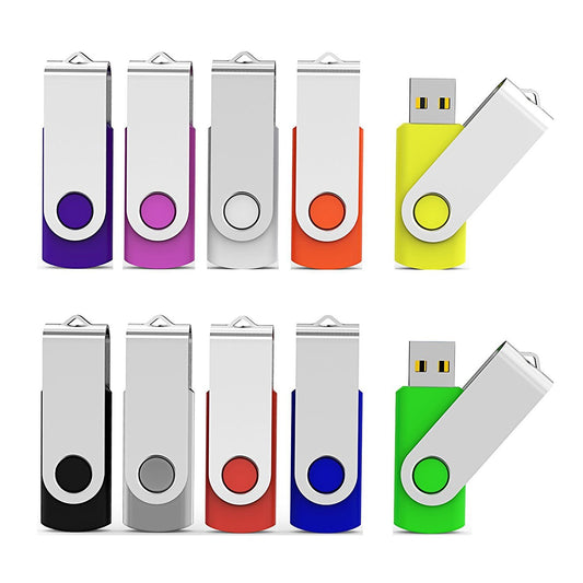 32GB USB Flash Drives – 10 Pack USB 2.0 Thumb Drives, Mixed Colors for Storage & Sharing