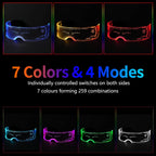Led Glasses Light Up Glasses 7 colors 4 modes Luminous Glasses