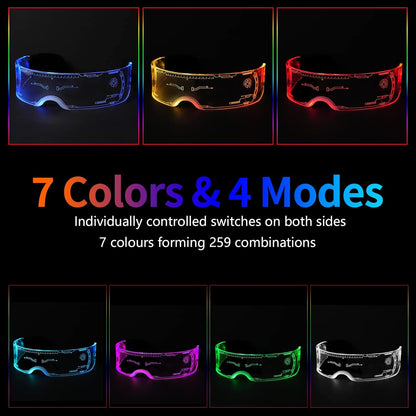 Led Glasses Light Up Glasses 7 colors 4 modes Luminous Glasses